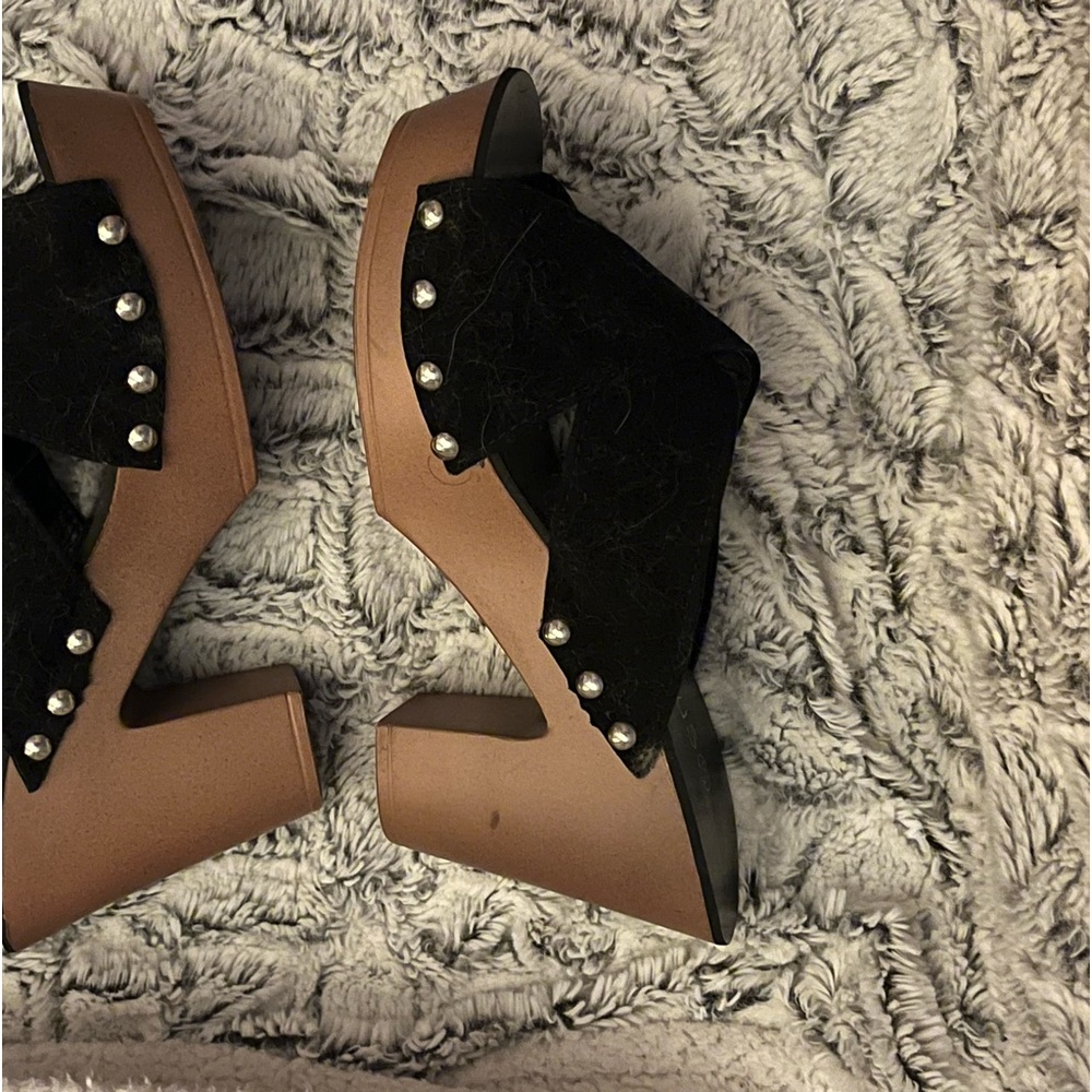 Black studded open toed sandals